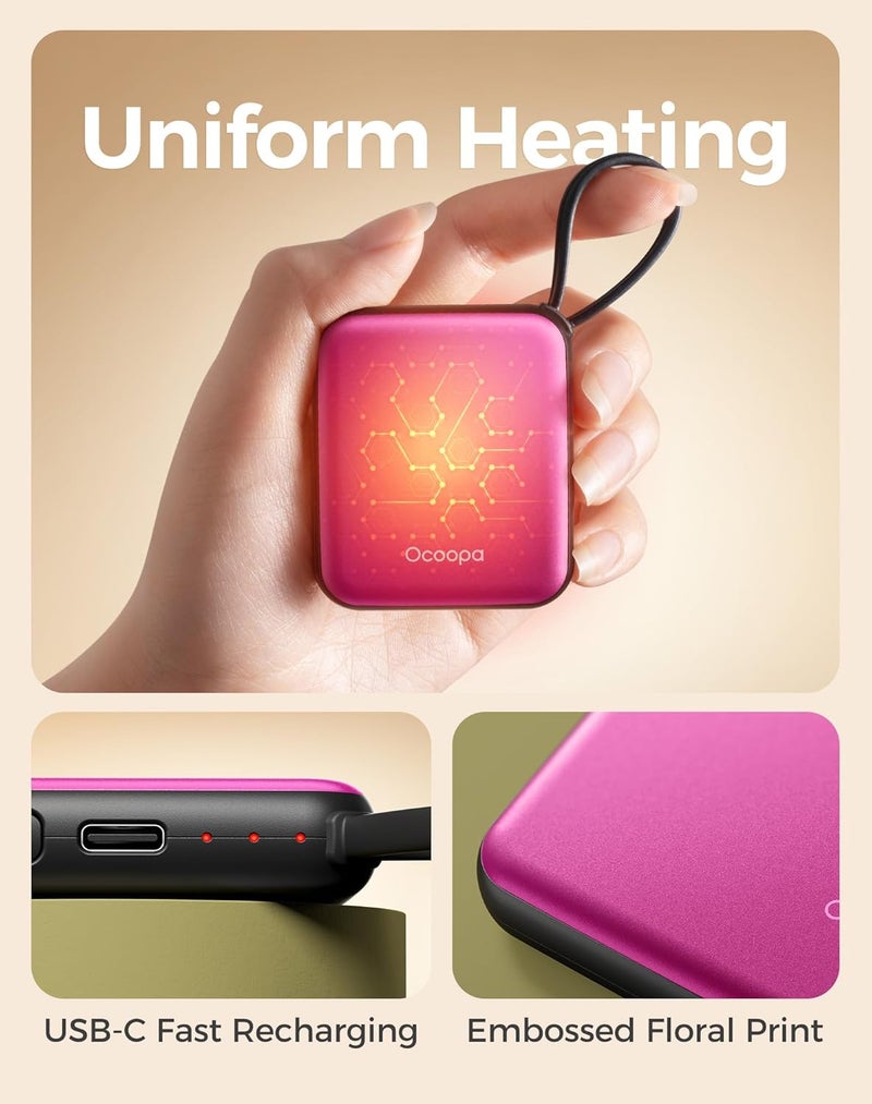 OCOOPA Hand Warmers Rechargeable UT5 Nano – Slim Electric Pocket Heater, Smart Temp Control, 14Hrs Battery, UL Safety, Artists in Bloom Design, Practical Gifts for Women, Christmas, Outdoor, Office - Image 5